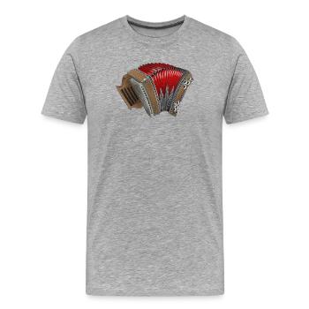 Harmonica de Styrie - Franconie, Bavière | ZiachON ! - T-shirt bio Premium Homme - gris chiné - Devant - Damien (186cm)