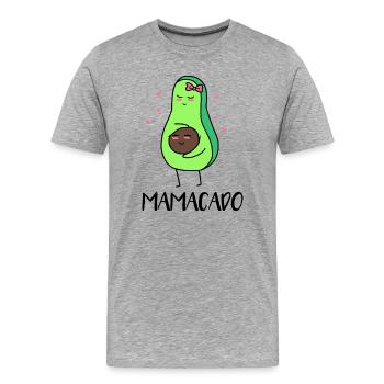 Mama Avocado Schwanger Lustige Sprüche Baby Herz - Männer Premium Bio T-Shirt - Grau meliert - Vorne - Damien (186cm)