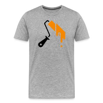 Painter's role with paint - Men's Premium Organic T-Shirt - heather grey - Front - Damien (186cm)