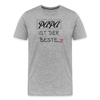 Papa ist der beste - Männer Premium Bio T-Shirt - Grau meliert - Vorne - Damien (186cm)