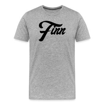 Name Finn geometrisches Muster auf Textilien - Männer Premium Bio T-Shirt - Grau meliert - Vorne - Damien (186cm)