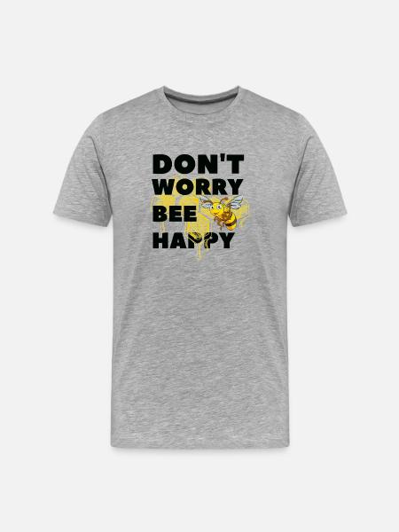 Don't worry Bee Happy - Men's Premium Organic T-Shirt - heather grey