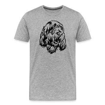 Spinone Italiano Head - Men's Premium Organic T-Shirt - heather grey - Front - Damien (186cm)
