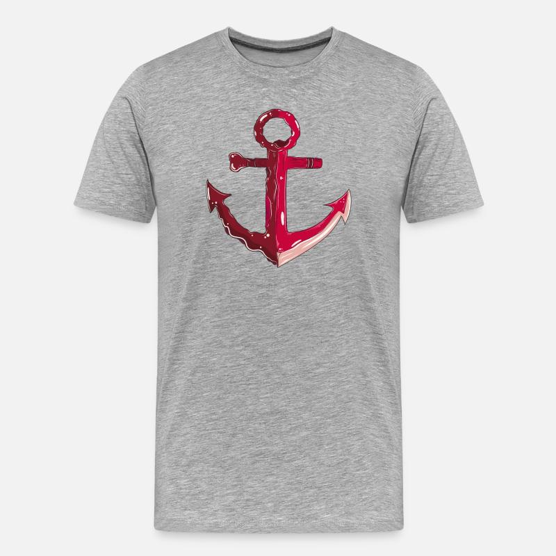 Anker - Männer Premium Bio T-Shirt - Grau meliert