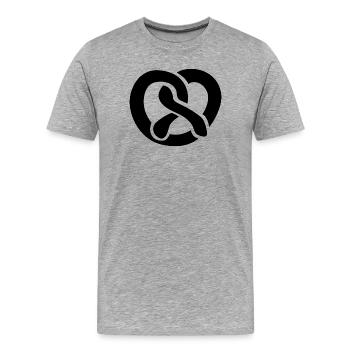 bakery bakery pretzel pretzel symbol company icon - Men's Premium Organic T-Shirt - heather grey - Front - Damien (186cm)