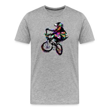 BMX Bike - BMX Riding - BMX Bike - T-shirt bio Premium Homme - gris chiné - Devant - Damien (186cm)
