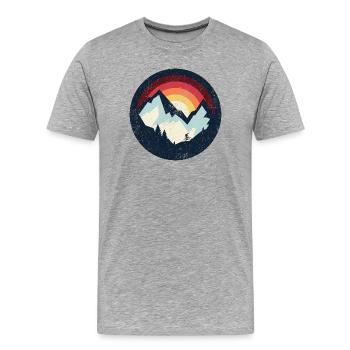 Sunset Ridge Mountain Ride - Men's Premium Organic T-Shirt - heather grey - Front - Damien (186cm)