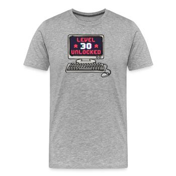 Dreißigster Geburtstag 30er 30 Jahre Alt Spruch - Männer Premium Bio T-Shirt - Grau meliert - Vorne - Damien (186cm)
