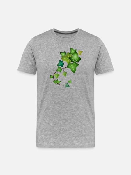 evergreen bright green ivy tendril - Men's Premium Organic T-Shirt - heather grey
