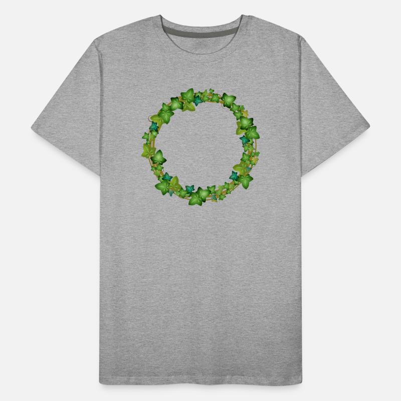dekorativer Efeu Kranz oder Efeu Rahmen Männer Premium Bio T-Shirt