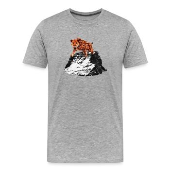 Smilodon, grands félins, tigre à dents de sabre, préhistorique - T-shirt bio Premium Homme - gris chiné - Devant - Damien (186cm)