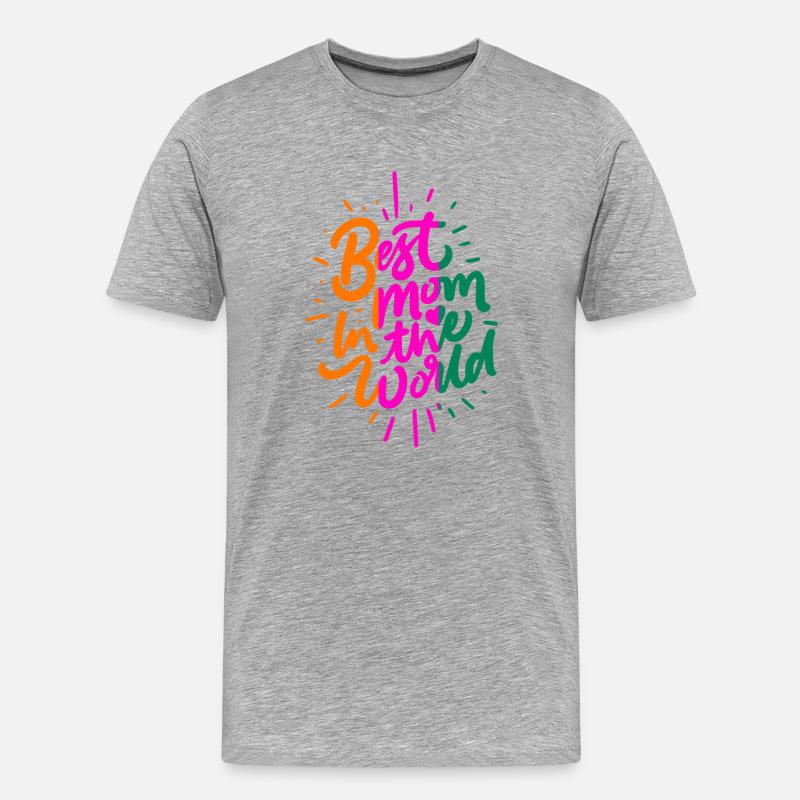 Beste Mutter der Welt - Männer Premium Bio T-Shirt - Grau meliert