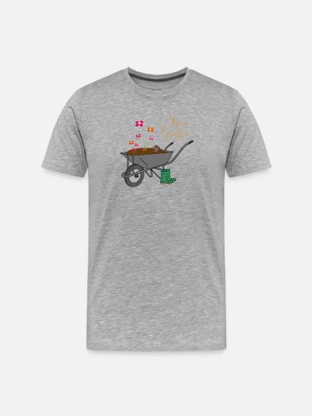 Mein Garten - Männer Premium Bio T-Shirt - Grau meliert