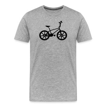 Vélo BMX | Roue BMX | BMX Bike - T-shirt bio Premium Homme - gris chiné - Devant - Damien (186cm)