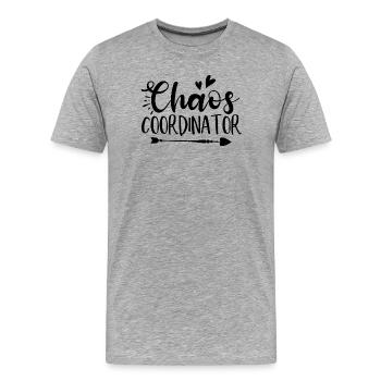 Chaos Coordinator Lustiger Spruch - Männer Premium Bio T-Shirt - Grau meliert - Vorne - Damien (186cm)