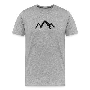 Berg Berge Wandern - Männer Premium Bio T-Shirt - Grau meliert - Vorne - Damien (186cm)