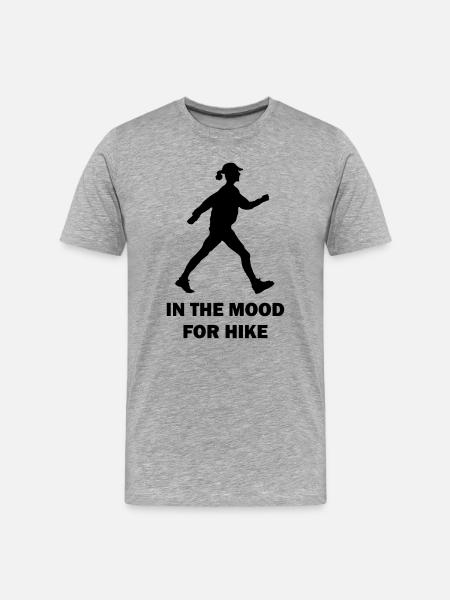 Marcher, totalement d’humeur à marcher - T-shirt bio Premium Homme - gris chiné
