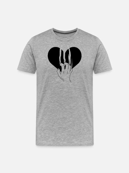 Broken Heart Torn Love - Men's Premium Organic T-Shirt - heather grey