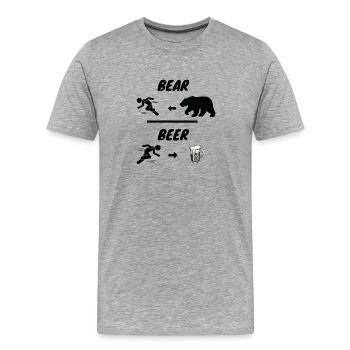 Bear Race and Beer - Men's Premium Organic T-Shirt - heather grey - Front - Damien (186cm)