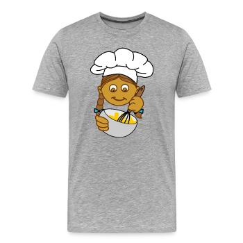 Bäckerei braunes Mädchen mit Kochmütze - Männer Premium Bio T-Shirt - Grau meliert - Vorne - Damien (186cm)