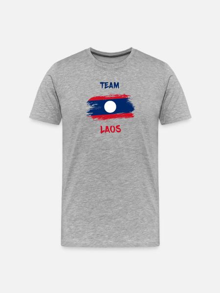 Team Laos Flags Design / Gift - Men's Premium Organic T-Shirt - heather grey