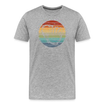Baseball - Männer Premium Bio T-Shirt - Grau meliert - Vorne - Damien (186cm)
