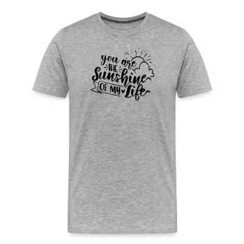 Tu es le rayon de soleil de ma vie, mon amour - T-shirt bio Premium Homme - gris chiné - Devant - Damien (186cm)