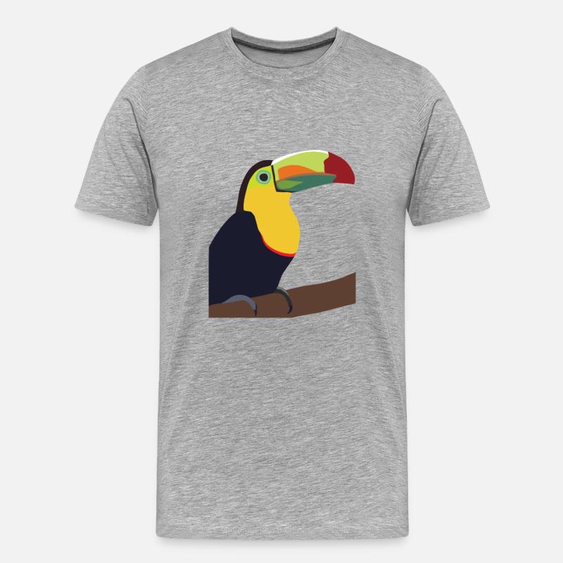 Timmy, der Toucan - Männer Premium Bio T-Shirt - Grau meliert