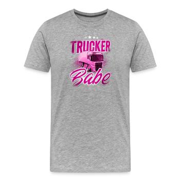 Camion routier camionneur Babe - T-shirt bio Premium Homme - gris chiné - Devant - Damien (186cm)