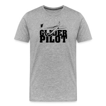 Pilote de planeur Symbole Équipe de vol Aviateur Planeur - T-shirt bio Premium Homme - gris chiné - Devant - Damien (186cm)