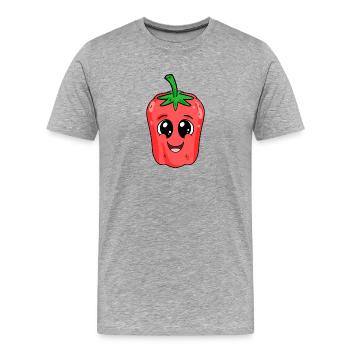 Paprika - Männer Premium Bio T-Shirt - Grau meliert - Vorne - Damien (186cm)
