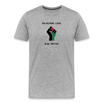 Les vies palestiniennes comptent ! Palestine libre - T-shirt bio Premium Homme - gris chiné - Devant - Damien (186cm)