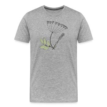 kräuter - Männer Premium Bio T-Shirt - Grau meliert - Vorne - Damien (186cm)