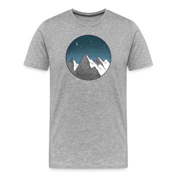 Berg Sternenhimmel - Männer Premium Bio T-Shirt - Grau meliert - Vorne - Damien (186cm)