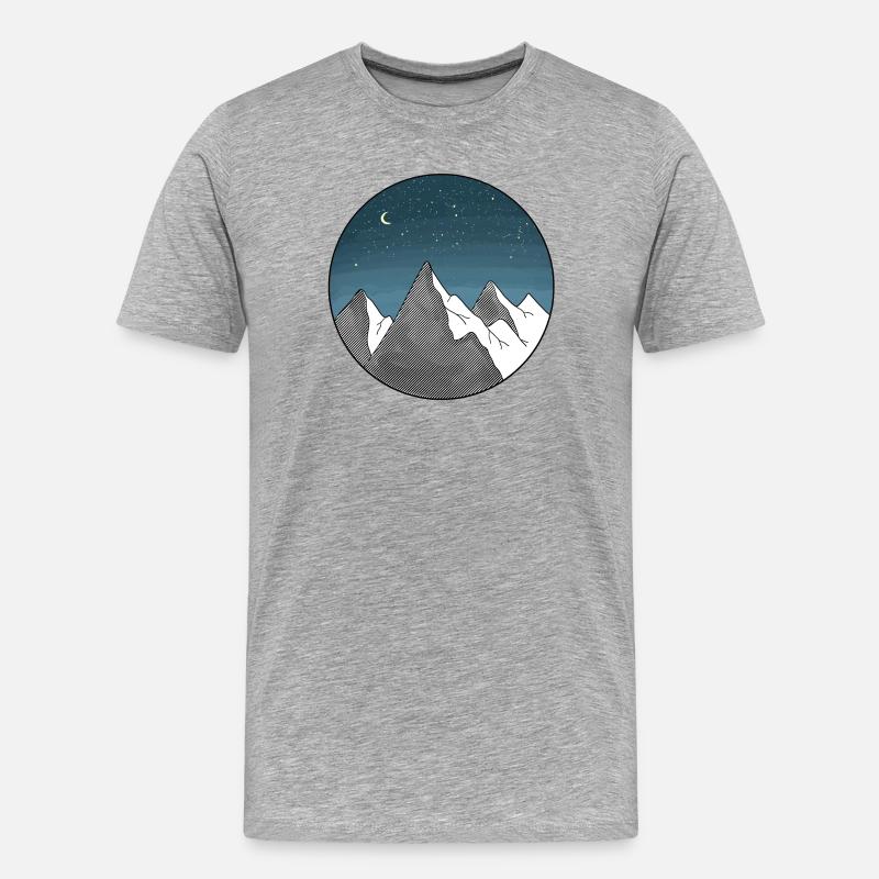 Berg Sternenhimmel - Männer Premium Bio T-Shirt - Grau meliert