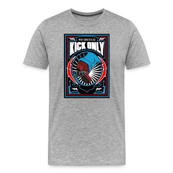 Motorcycles Kick Only - T-shirt bio Premium Homme - gris chiné - Devant - Damien (186cm)