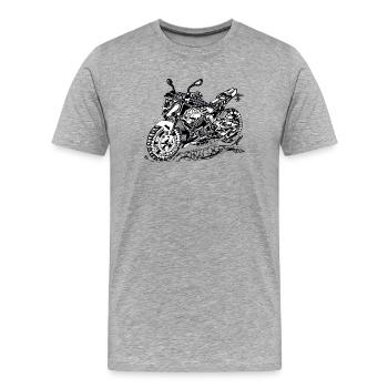 Bikerspruch - Männer Premium Bio T-Shirt - Grau meliert - Vorne - Damien (186cm)