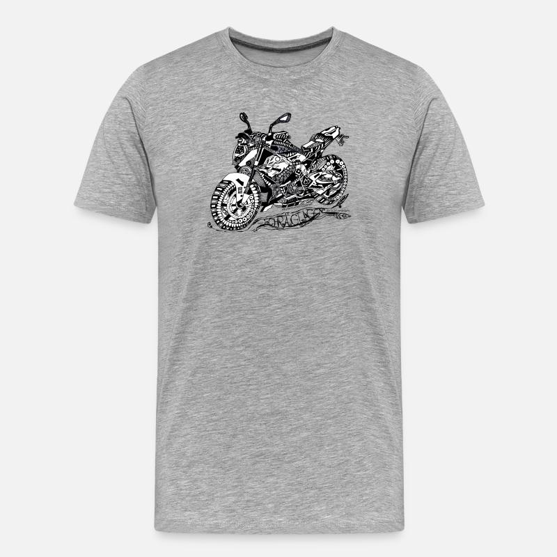 Bikerspruch - Männer Premium Bio T-Shirt - Grau meliert