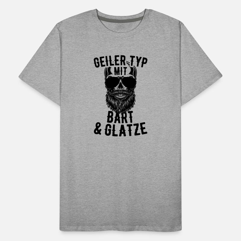Geiler Typ Mit Bart & Glatze Glatzkopf Bartträger Männer Premium Bio T-Shirt