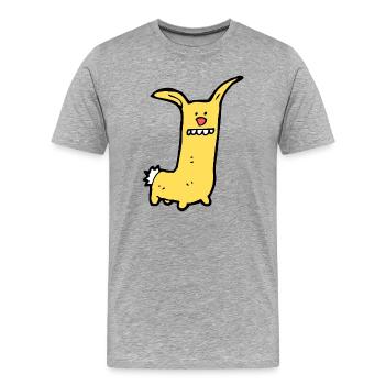 Funny comic animal - Men's Premium Organic T-Shirt - heather grey - Front - Damien (186cm)