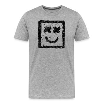 Be Happy Street Art – Cool Graffiti Punk Smile - Men's Premium Organic T-Shirt - heather grey - Front - Damien (186cm)