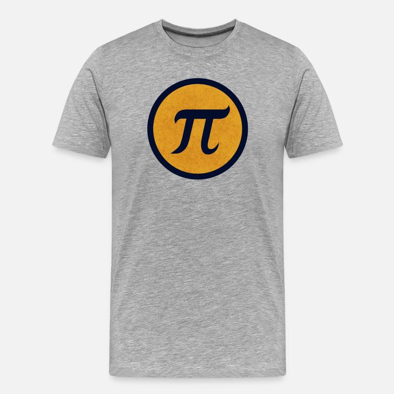 Pi-Symbol auf gelbem texturiertem Hintergrund - Männer Premium Bio T-Shirt - Grau meliert