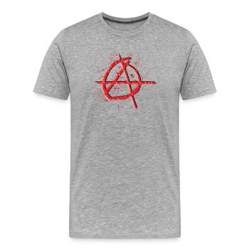 Icône d’anarchie cool en 3D-look pour Antifa Punk - T-shirt bio Premium Homme - gris chiné - Devant - Damien (186cm)