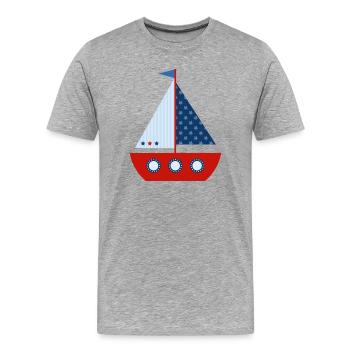 sailboat - Men's Premium Organic T-Shirt - heather grey - Front - Damien (186cm)