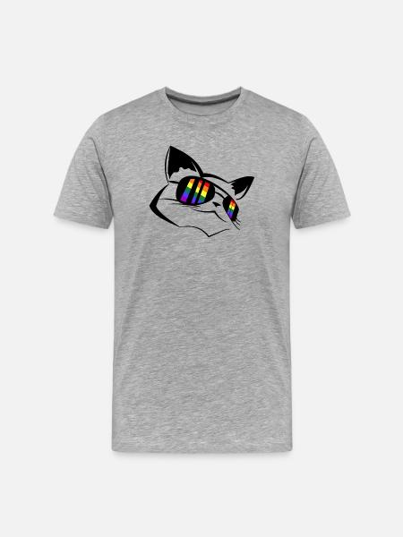 Pride Cat LGBT - Men's Premium Organic T-Shirt - heather grey