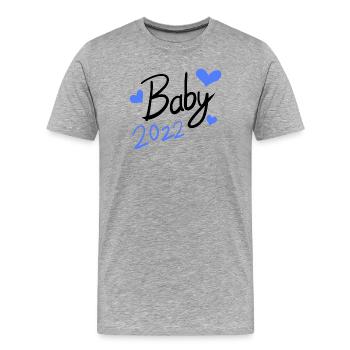 Bébé 2022 - Nouveau-Né 2022 - T-shirt bio Premium Homme - gris chiné - Devant - Damien (186cm)