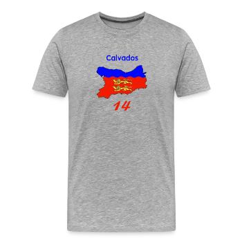 Calvados - T-shirt bio Premium Homme - gris chiné - Devant - Damien (186cm)