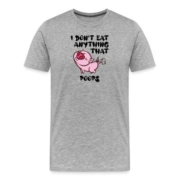 Porc végétalienne Déclaration - T-shirt bio Premium Homme - gris chiné - Devant - Damien (186cm)