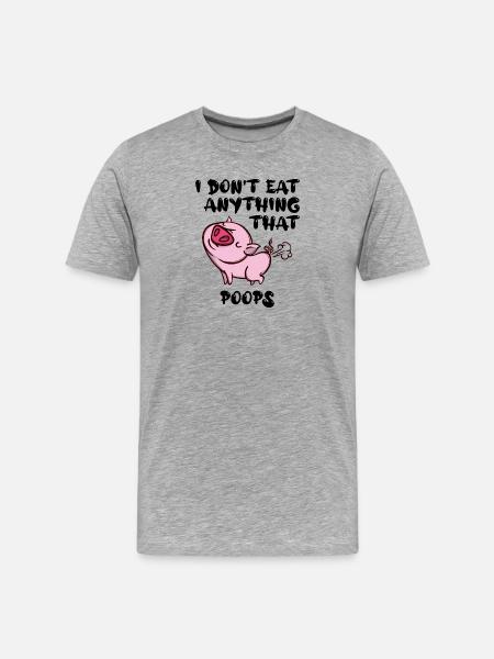 Pig Vegan Statement - Men's Premium Organic T-Shirt - heather grey