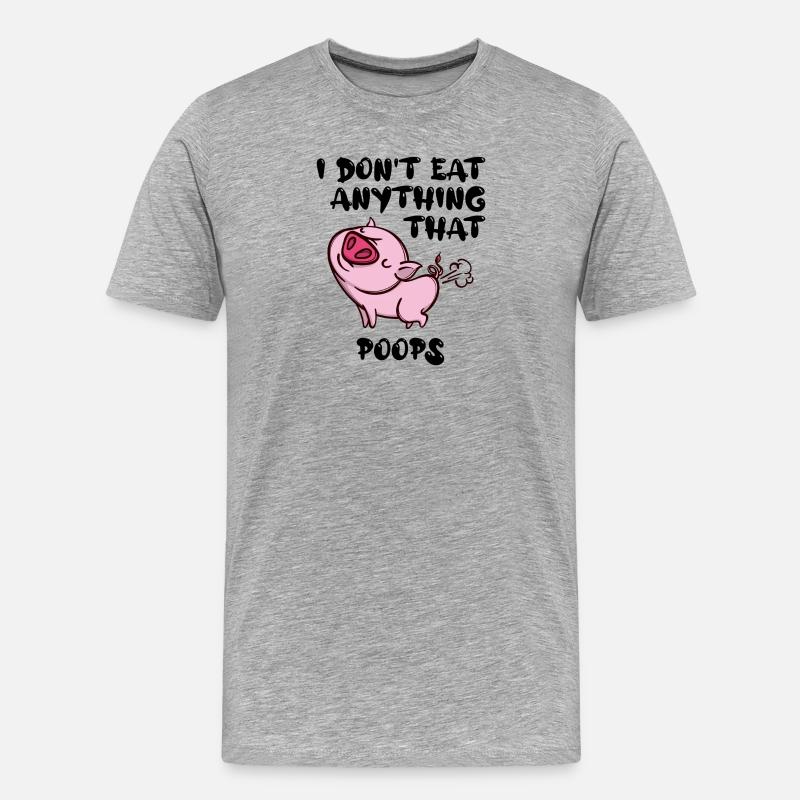 Schwein Vegan Statement - Männer Premium Bio T-Shirt - Grau meliert